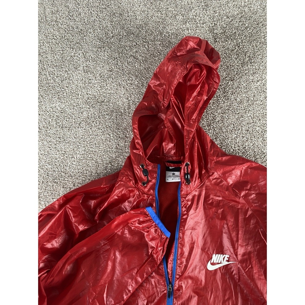 Nike Light Rain/Track Jacket Red/Blue Mens M White Swoosh Performance Y2K Skater